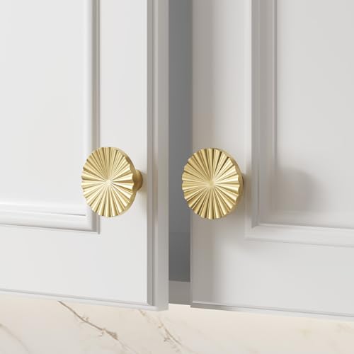 Goldenwarm 18Pack Gold Cabinet Knobs Drawer Dresser Knobs for Kitchen - size: Single Hole