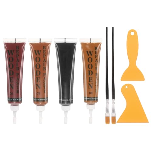 uxcell Wood Repair Kit 4 Color 0.88oz Wood Fillers Furniture Repair Kit - color: Black, Mahogany, Red Apple, Walnut