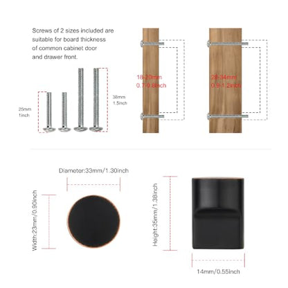 AVICCI 10 Pack Cabinet Knobs 10 Pack Oil-Rubbed Bronze Kitchen Cabinet Handles Modern Gold Pulls for Dresser Drawers,Cabinet Hardware Cabinet pulls - color: Oil Rubbed Bronze, size: 0.94"(24mm)Diameter-10Pcs