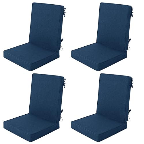 Outdoor Chair Cushions 20x20 Inch, Set of 4, Navy Blue - color: Navy Blue, size: 20" x 20" 4 Pack