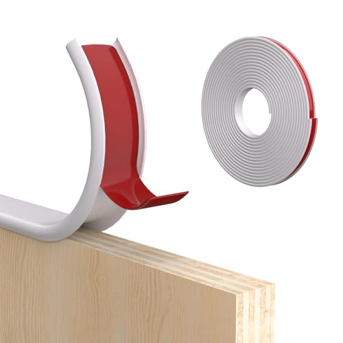 U-Shape Edge Banding, 1 inch x 20ft TPE White Veneer Edging Trim - color: White, size: 1 in x 20ft
