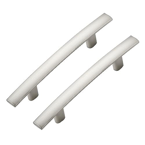 30 Pack Brushed Nickel Cabinet Handles, 3" Hole Center Curved Pulls - color: Brushed Nickel, size: 3" Hole Center