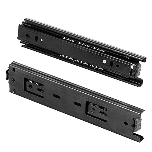 SEUNMUK 8 Pairs 6 Inch Full Extension Less Noise Drawer Slides 3 Section Ball Bearing Side Mounted Drawer Slider Heavy Duty Drawer Slides, with 64 Mounting Screws, Black - size: Black 6 Inch -8 Pairs