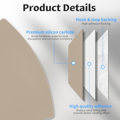 12 Pcs Detail Sander Sandpaper, 3000 Grit Triangular Sandpapers - size: 3,000 Grit