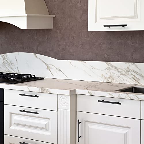 Ravinte Hardware Matte Black Cabinet Handles Drawer Pulls 5 Inch CC 10 Pack - color: Matte Black T-Shaped, size: 5" Hole Center