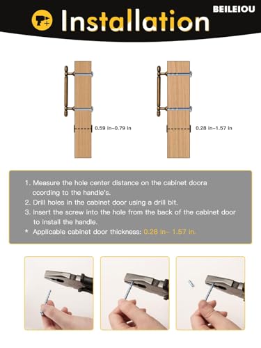 Antique Brass Cabinet Pulls - 3-3/4 Inch(96mm) Hole Center Cabinet Hardware,Kitchen Cupboard Bathroom Dresser Pulls Classic Vintage Drawer Handles (10, Antique Brass, 3-3/4"(96mm) Hole Centers) - size: 3-3/4"(96mm) Hole Centers