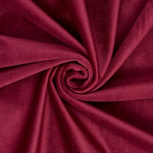 Upholstery Velvet Fabric Plush Textured 60 Inch Heavyweight Polyester Microfiber By The Yard - Burgundy (1 Yard) - color: Burgundy, size: 1 Yard