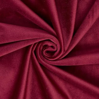 Upholstery Velvet Fabric Plush Textured 60 Inch Heavyweight Polyester Microfiber By The Yard - Burgundy (1 Yard) - color: Burgundy, size: 1 Yard