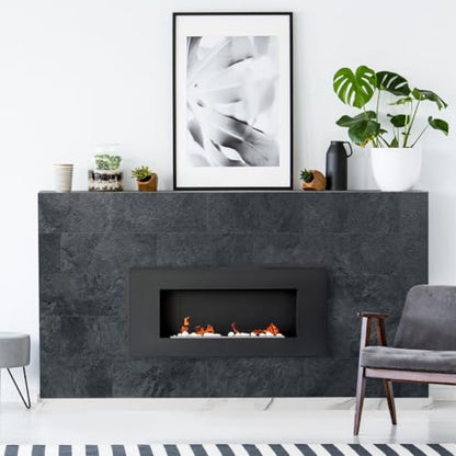 AULIGET 6" x 12" Black Slate Peel and Stick Backsplash Wall Tiles, PVC Faux Stone Stick on Tiles for Backsplash Kitchen, Bathroom, Laundry Room, Camper, Fireplace (Pack of 20) - color: Black Slate, size: 20 Sheets, 6"x12"x0.12"