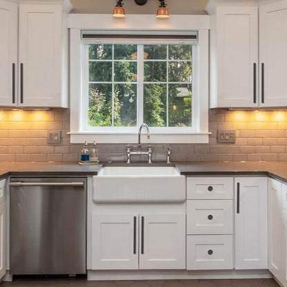 Matte Black Knurled Cabinet Handles Kitchen Pulls 10 Inch 10 Pack - color: Matte Black, size: 10" Hole Center