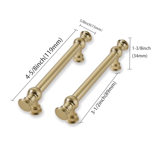 2 Pack 3-1/2 Inch Hole Center Champagne Bronze Cabinet Pulls-Heavy Duty Solid Cabinet Handles Suitable for Cabinets, Dressers, Kitchens and Bathroom cabinets - color: Champagne Bronze, size: 3-1/2 Inch hole center, style: 2-Pack