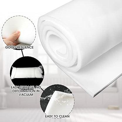 Amylove 1 Pack Upholstery Foam Sheet, 1/2" X 24" X 72", White - color: White, size: 1/2" X 24" X 72"