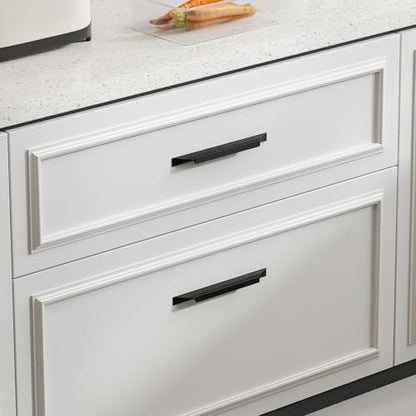 Goldenwarm 25 Pack Black Cabinet Handles, 3-3/4" Hole Center Finger Pulls - color: Black, size: 3-3/4in Hole Centers