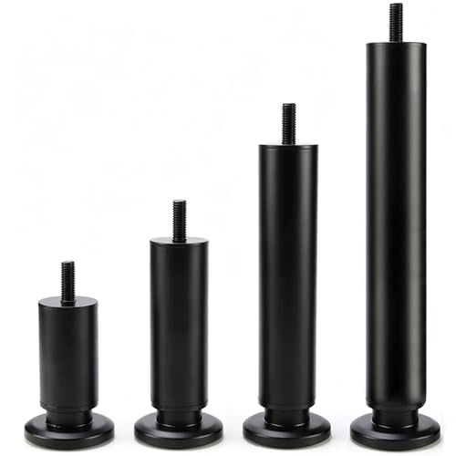 Metal Adjustable Height Furniture Support Legs, Black, Pre-Drilled M8 Bolts, for Bed/Sofa/Chair/Cabinet/Table, Non-Slip Rubber Bottom Pad, Easy Installation (4.72"-7.09"/2PCS) - size: 4.72"-7.09"/2PCS