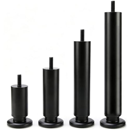 Metal Adjustable Height Furniture Support Legs, Black, Pre-Drilled M8 Bolts, for Bed/Sofa/Chair/Cabinet/Table, Non-Slip Rubber Bottom Pad, Easy Installation (4.72"-7.09"/2PCS) - size: 4.72"-7.09"/2PCS