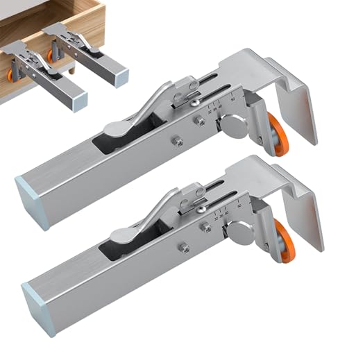2 Pcs Drawer Front Installation Clamps, Cabinet Clamps for Drawer Panel Installation Fixing Clips Face Drawer Panel Installation Fixing Clips, Fast & Labour Saving (2 Pcs Silver) - style: 2 Pcs Silver