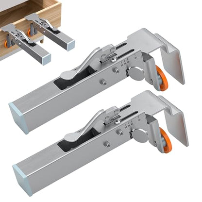 2 Pcs Drawer Front Installation Clamps, Cabinet Clamps for Drawer Panel Installation Fixing Clips Face Drawer Panel Installation Fixing Clips, Fast & Labour Saving (2 Pcs Silver) - style: 2 Pcs Silver