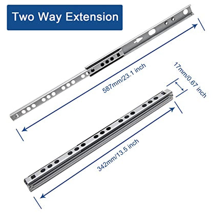 13.5 Inch Drawer Slides, 0.7 inch Wide, Pack of 2 - color: Style 2, size: 13.5" - 2PCS