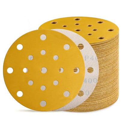 80Pcs 6 Inch Sanding Discs 400 Grit, Hook and Loop Orbital Sandpaper - style: 400Grit-80Pcs