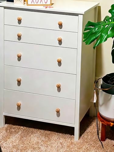 10 Pack Wooden Cabinet Knobs 35mm Wood Knobs Unfinished Round Mushroom Shape Wooden Door Knobs Drawer Knobs Dresser Knobs for Cupboard Wardrobe Furniture