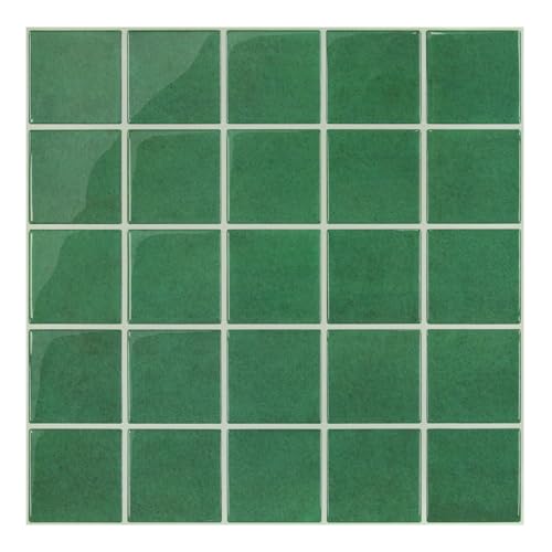 COMSTICKC Thicker Peel and Stick 3D Backsplash Tiles Kitchen Bathroom - color: Green - 3