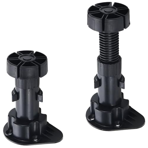Adjustable Cabinet Levelers, 4.7-5.9 Inch, Black, 4Pcs - size: 4.7-5.9 Inch