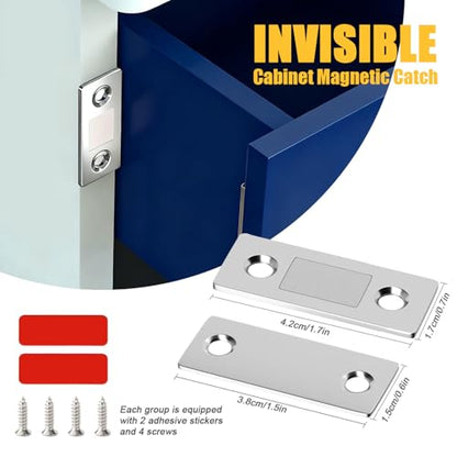Cabinet Magnetic Catch,Ultra Thin 4 Pack Cabinet Door Magnetic Latch