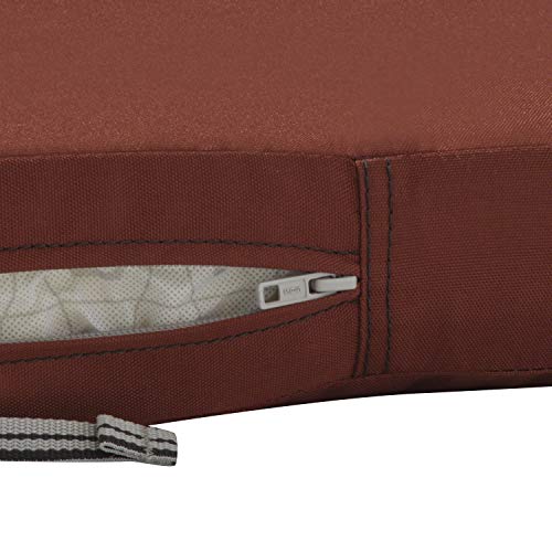 Classic Accessories Ravenna Water-Resistant 21 x 19 x 3 Inch Patio Seat Cushion, Spice, Chair Seat Cushion - color: Spice, size: 21"W x 19"D x 3"Thick