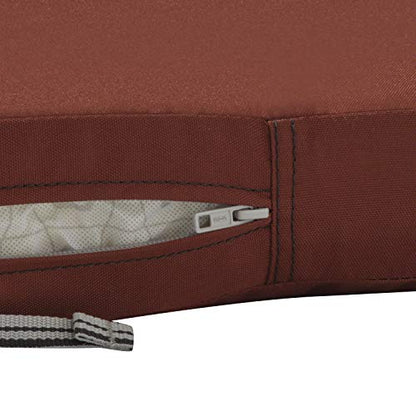 Classic Accessories Ravenna Water-Resistant 21 x 19 x 3 Inch Patio Seat Cushion, Spice, Chair Seat Cushion - color: Spice, size: 21"W x 19"D x 3"Thick