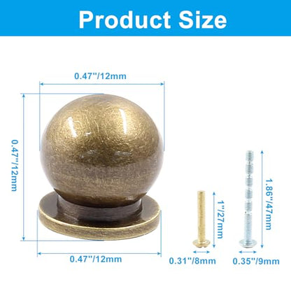 Jiozermi 4 Pack Mini Round Solid Brass Knobs, 1/2 Inch (12mm), Bronze - color: Bronze, size: 1/2 Inch(12mm)