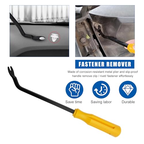 5 PCS Auto Trim Removal Tool Kit, No Scratch Plastic Interior Door Panel Clip Fastener Removal Pry Set, Vehicle Audio Dash Window Molding Remover Tool Kit, Car Accessories (Yellow) - color: Yellow