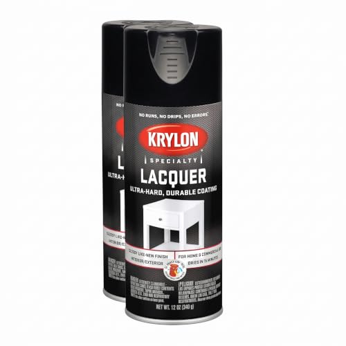 Krylon K07030 Lacquer Spray Paint Gloss Black, 12 Ounce Aerosol (Pack of 2) - color: Black, size: 12 Ounce (Pack of 2)