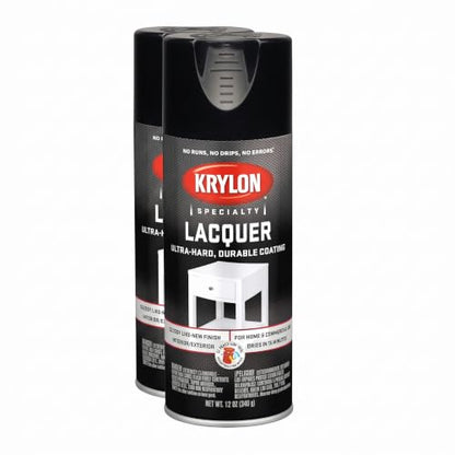 Krylon K07030 Lacquer Spray Paint Gloss Black, 12 Ounce Aerosol (Pack of 2) - color: Black, size: 12 Ounce (Pack of 2)