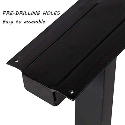 TIEOU Metal Legs for Table Trapezoid Shape 28" H Tall Industrial Table Legs Heavy Duty Metal Desk Legs Set of 2,Black - size: Trapezoid-28"H