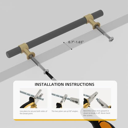 Goldenwarm 10 Pack Black and Gold Cabinet Pulls, 3 Inch T Bar Handles - color: Black&Gold, size: 3 in Hole Center (76mm)