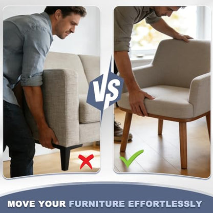 1" Nail on Furniture Sliders Chair Sliders Glides Wooden Furniture Movers Move Your Furniture Easily & Safety - Best Chair Leg Floor Protectors for Hardwood Floors & Carpets