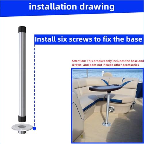 013-1112 RV Table Base, Aluminum Flush Mount Pedestal for RV,Boat,Pontoon - color: Silvery