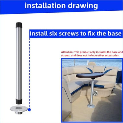 013-1112 RV Table Base, Aluminum Flush Mount Pedestal for RV,Boat,Pontoon - color: Silvery