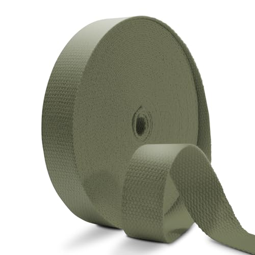 Cotton Webbing 1 Inch 12 Yards Militarygreen Cotton Webbing Straps for Bags Handles, 1 Inch Weave Webbing for Cloth Tote Bag Straps Making,Cloth Belt, DIY Crafts Decoration - color: Military Green 12Yards, size: 1 inch