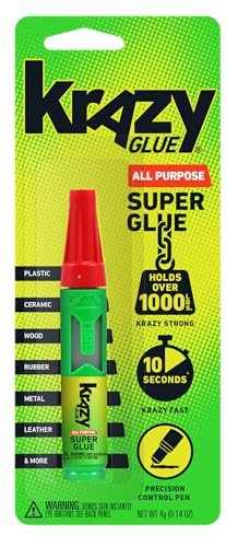 Krazy Glue All Purpose Precision Control Superglue Pen (4g), Clear, Fast-Drying Adhesive, One-Drop Applicator for Plastic, Ceramic, Wood, Rubber, Metal, Leather & More - size: 1 Count