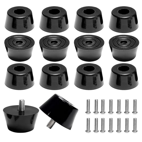 12 Pcs Rubber Feet for Cutting Board with Stainless Screws - size: 1-1/4" W X 5/8" H