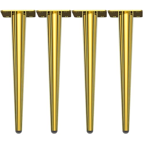 Osring 26 Inch Furniture Table Legs Straight, Gold Metal Coffee Table Feet - size: 26 Inch