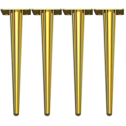 Osring 26 Inch Furniture Table Legs Straight, Gold Metal Coffee Table Feet - size: 26 Inch