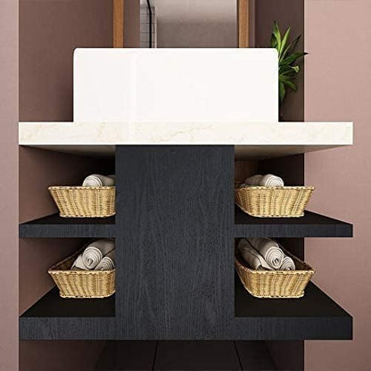 tiltil Black Wood Peel and Stick Wallpaper Wood Contact Paper 11.8" × 590" - size: 11.8" x 590"