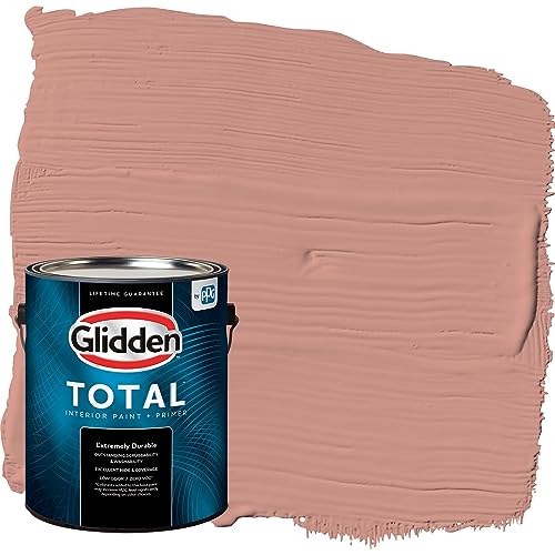 Glidden Total Interior Wall Paint & Primer All-in-One, Long Weekend/Orange, Flat, 1 Gallon - color: Long Weekend, size: 128 Fl Oz (Pack of 1)