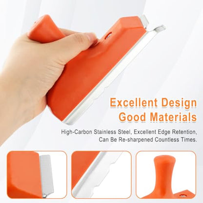 3-in-1 Edge Band Trimmer Set, Edgebanding Banding Tool with Dual-Radius Specification for 1.5" & 2", Woodworking Edge-Cutter Tool with 5 Finger Cots for Veneer on Straight, Curved