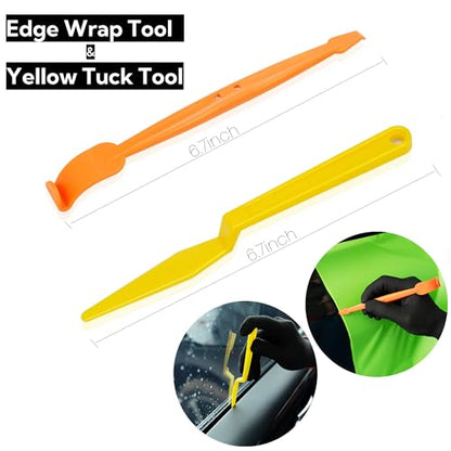 Complete Car Vinyl Wrap Tool Kit | Heat Gun, Squeegee, Cutter, Gloves | Perfect for Car Wrapping, Window Tinting, Paint Protection Film, and Decals | Ideal for Professional and DIY Use - color: Kit D