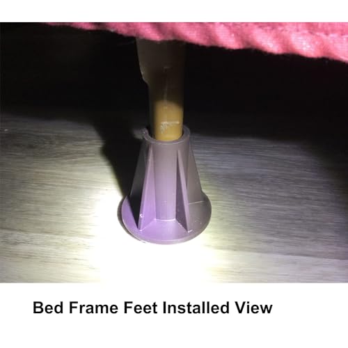 4PCS Steel Stem Replacement Bed Frame Feet with Plastic Inserts