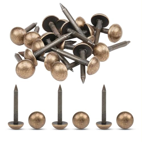 20PCS Solid Brass Upholstery Tacks for Furniture,Antique Bronze Decorative Nails 0.23 inch Small Metal Thumb Tacks Craft Pins for Wood Couch Chair DIY Bulletin Board - color: Antique Bronze, size: 0.23"Dia