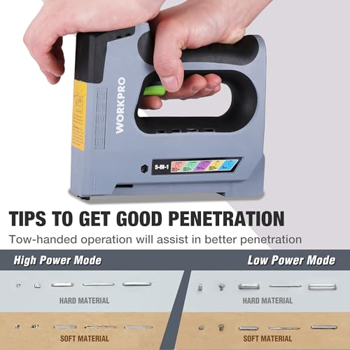 WORKPRO 3.6V 5-in-1 Cordless Staple Gun Kit, 2000 Staples and Nails